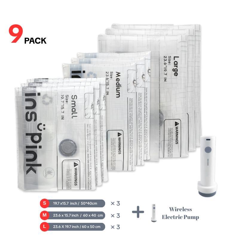 Travel Space Saver Bags 🧥 – USB Electric Pump, Lightweight & Compact