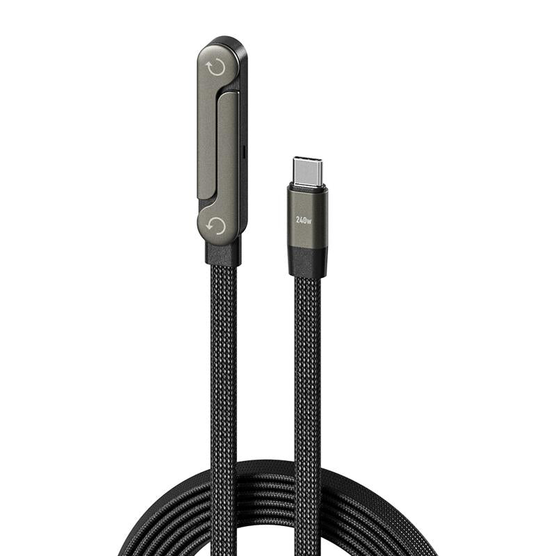 basemo 240W 2-in-1 Fast Charging Cable with Built-In Invisible Stand (Black)