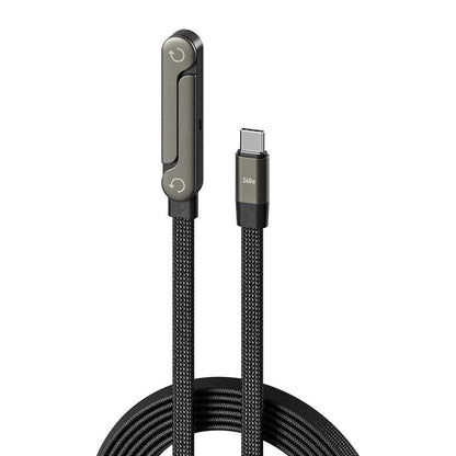 basemo 240W 2-in-1 Fast Charging Cable with Built-In Invisible Stand (Black)